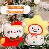 Cute Kitty Plush Keychain Christmas Tree Shaped Cartoon Plush Doll Backpack Hanging Chain Detachable Keychain Christmas Kid Gift