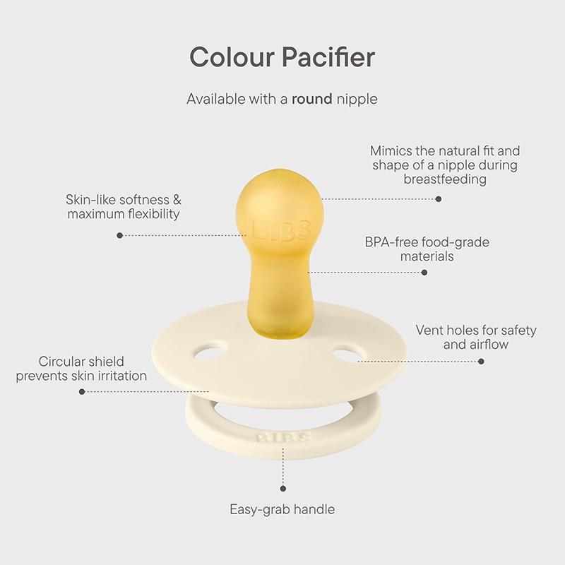 1Pc Imitation Breast Milk Round Head Pacifier Natural Rubber Environmentally Tasteless Baby Pacifier For 0-36 Months Babies
