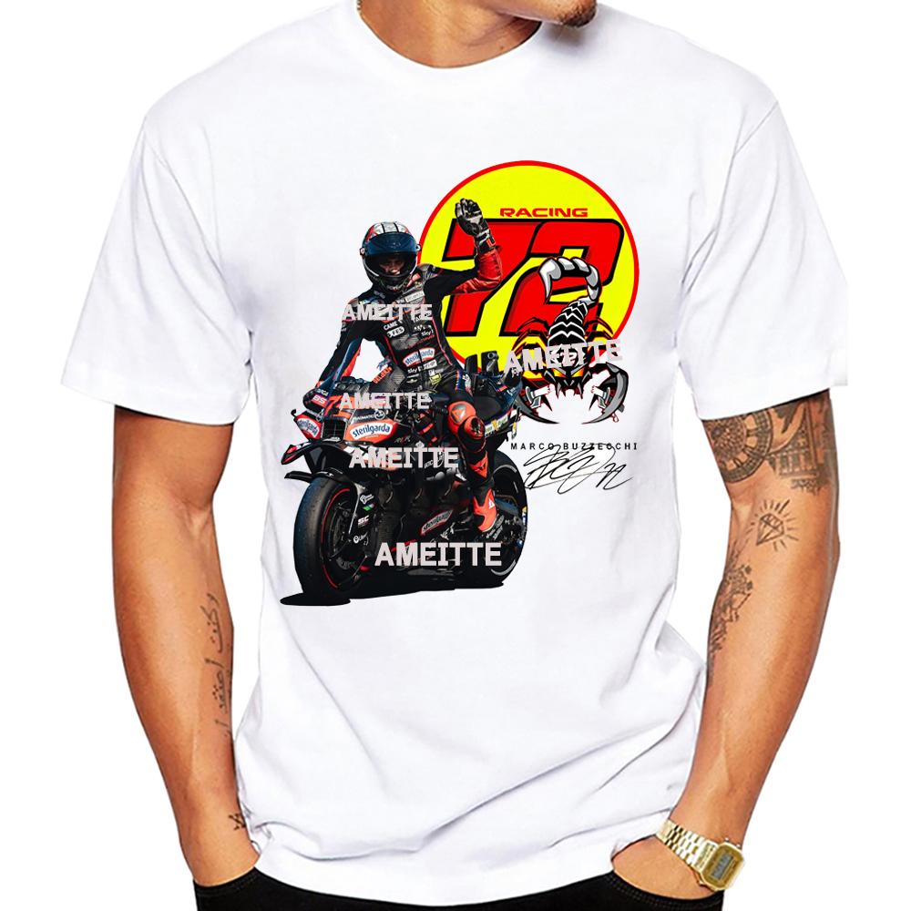 2025 New Legend Marco Bezzecchi Bez 72 Gp Race Tshirt Summer Unisex Short Sleeve Motorcycle Sport Boy Casual White Tops Unisexs Tees