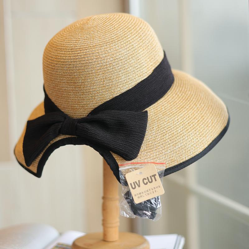 Straw Hat Split Sun Hat Foldable Beach Sun Hat Seaside Big Brim Sunscreen Bucket Hat