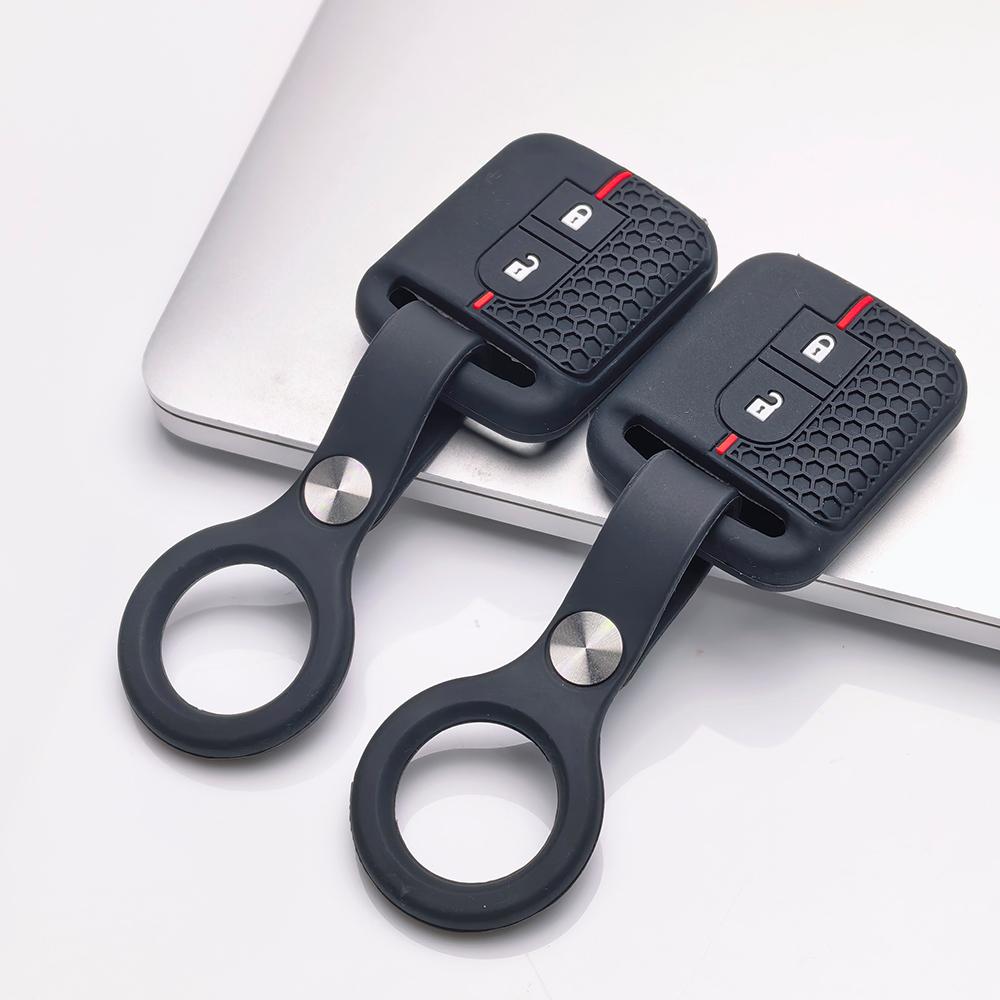 Key Fob Cover for Nissan Qashqai Micra Tiida Sunny Livina Sylphy with Keychain Anti-Scratch Surface Shockproof Structure Soft Grip Texture