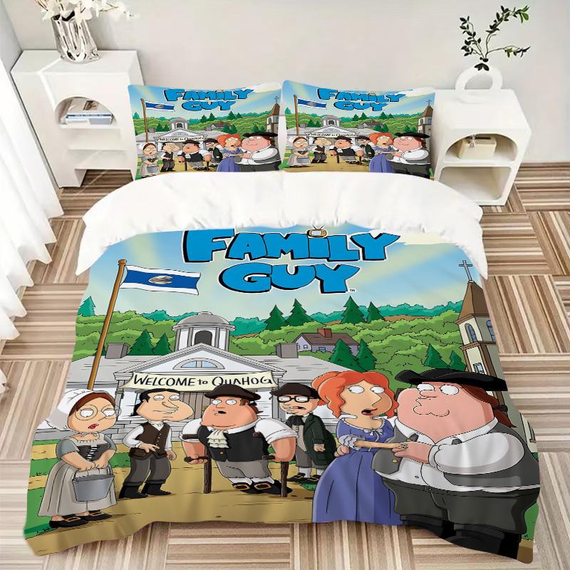 Welcome Quahog Print 3Pcs Bedding Set,Duvet Cover with 2 Bedro,Pillowcase Home Birthday Gift