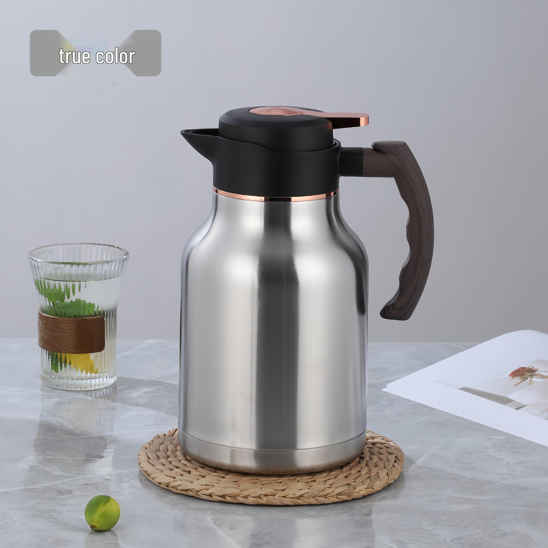 304 Stainless Steel Double-Layer Vacuum Insulated Household Hot Water Kettle with Large Capacity. SUS201 Inner - 1.6L, 24-hour Insulation