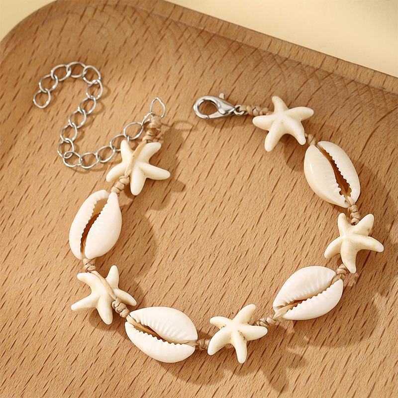 Beach Ocean Wind Hand-woven Starfish Shell Bracelet Niche Simple Fashion Versatile Personalized Bracelet