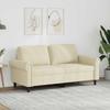 Vidaxl Sofá de 2 Lugares, Creme, 140 Cm, Couro Sintético