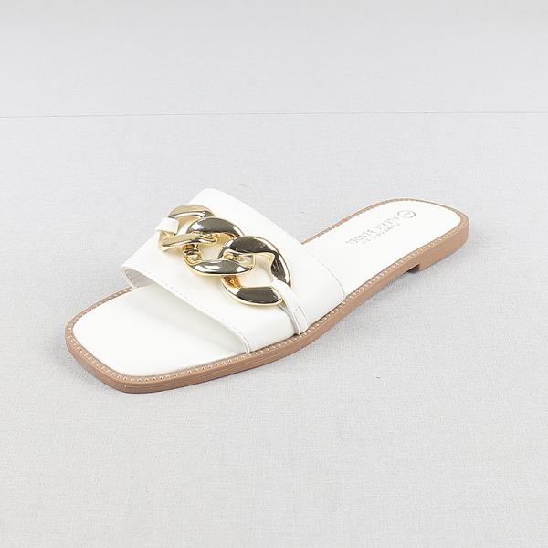 Fashion Shoes Woman 2025 Slippers Soft Comfort Flat Slides Casual Chain Leisure Flat Shoes Female Ladies' Slippers Soft Chain Slides Cas