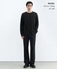 MUSINSA STANDARD [Victoria Wool] Minimal Ribbed Crew Neck Knit [Dark Gray]
