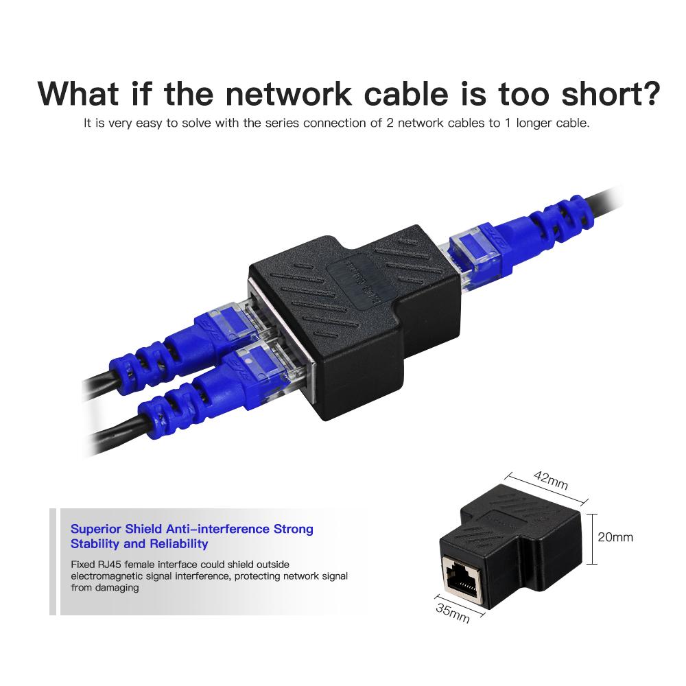 Cheap RJ45 Splitter Adapter Connector 1 to 2 Female Ports for CAT 5/CAT ...