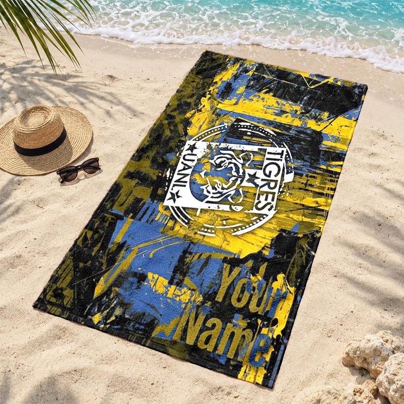 Club Tigres UANL Custom Name Beach towels also serve as bath towels summer essential a musthave for the outdoors the beach and the pool