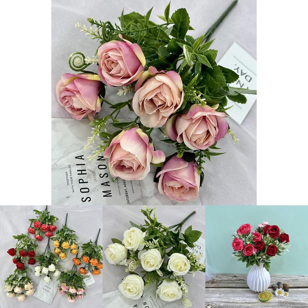 Romantic Rose Wedding Bouquet Artificial Flowers For Bridal Decor And Event Table Arrangements