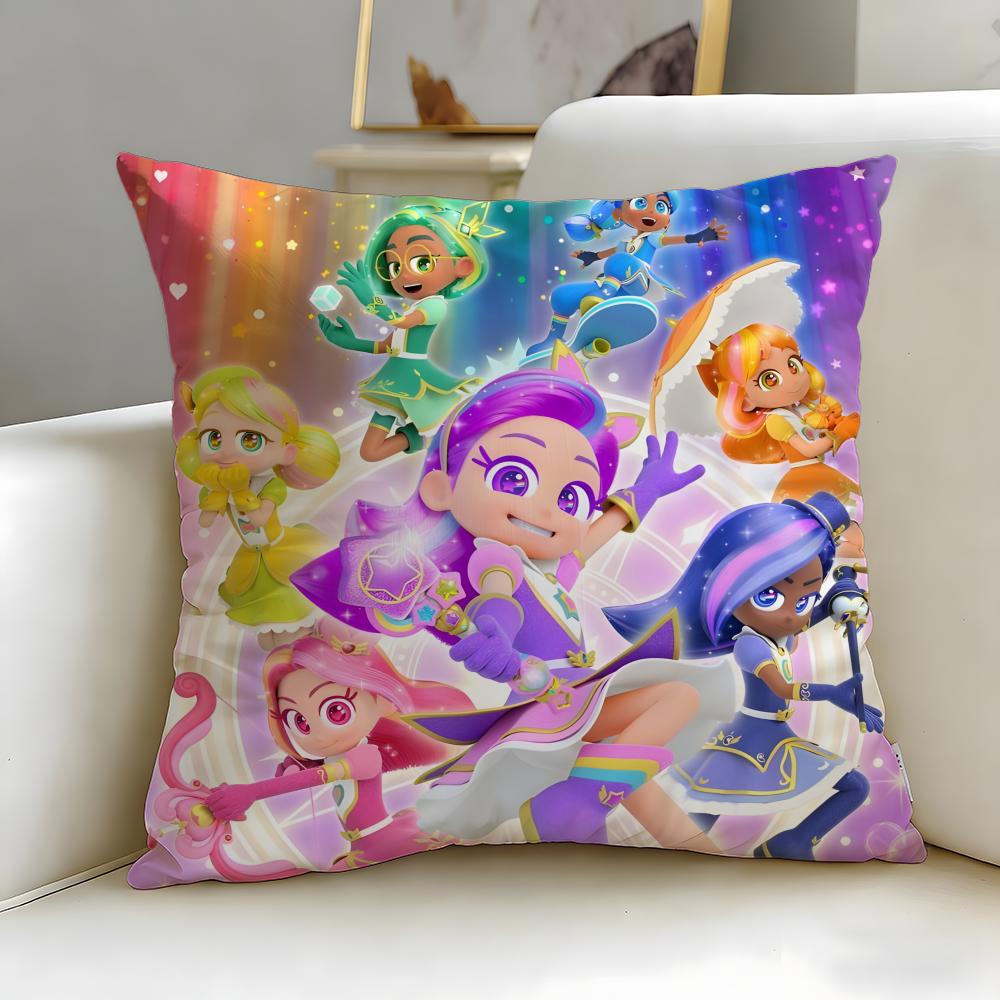 Classic Anime Rainbow Bubblegem Cushion Cover Soft EasyWash Pillow Case Versatile for Couch Bed Travel and Office