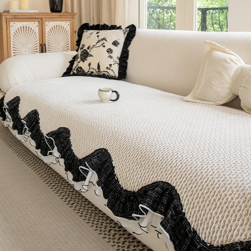 

Special-shaped chenille sofa cushion is universal in all seasons 2025 new high-end straight row one-piece seat cushion cover cover 30 * 50cm Waist Pillowcase