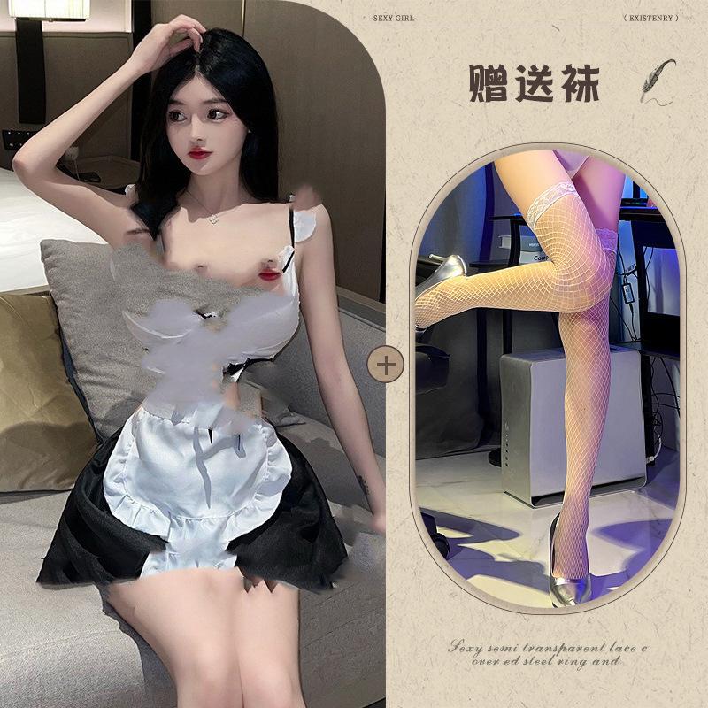 Sex lingerie plus size maid maid uniform pure lust suspenders sweet cute cosplay sexy seduction hot