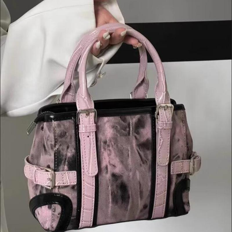 Mode Retro Handtasche Neue Frühjahr/Sommer PU Rosa Schwarz Design Große Kapazität Telefon Tasche Süße Coole Kleine Quadratische Tasche