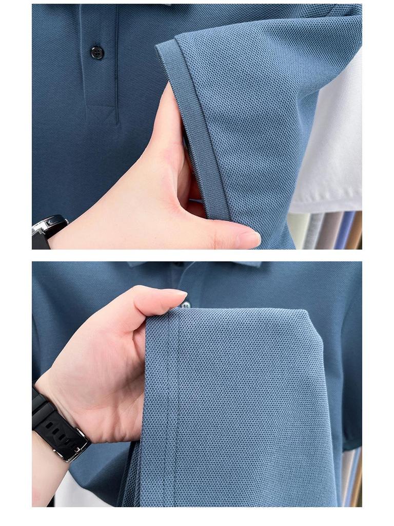 Men's Pony Logo Embroidered Cotton Polo Shirt - Short Sleeve, Turn-Down Collar, Casual Fit