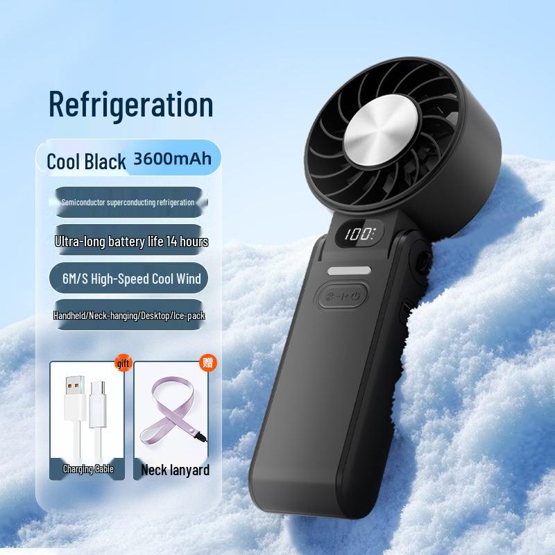 Portable Foldable Neck Fan with Digital Display & Stepless Speed