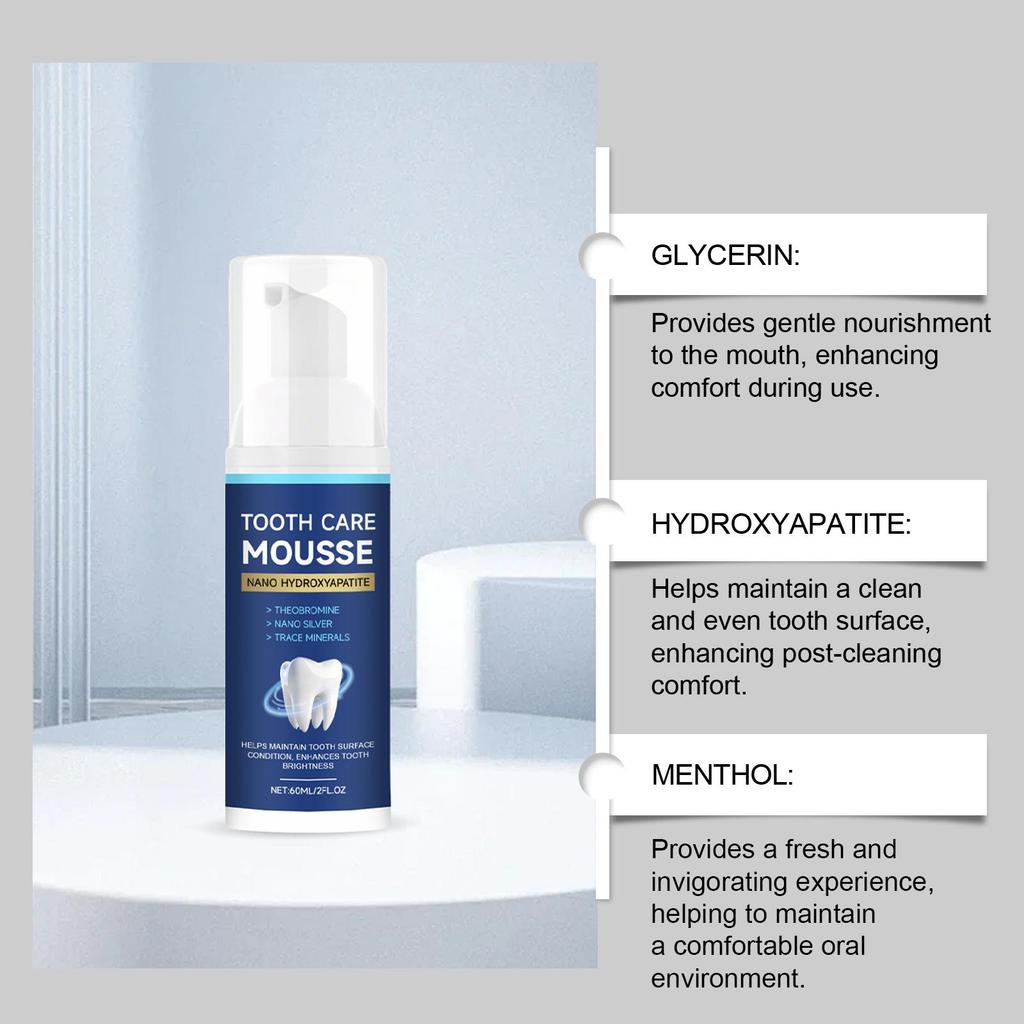Brightening Press-Type Toothpaste Mousse for Daily Oral Odor Control and Gentle Cleaning
