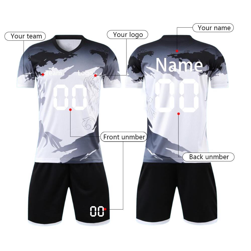 Custom Soccer Jersey Set Personalized Team Uniforms with and Number Quick Dry Fabric for Sports Training