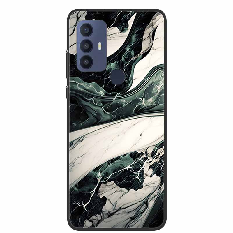 For TCL 30 SE Case Soft Silicone Marble TPU Black Cover for TCL 305 306 30SE 6.52'' Phone Back Cases for TCL30SE 6165H Coque New
