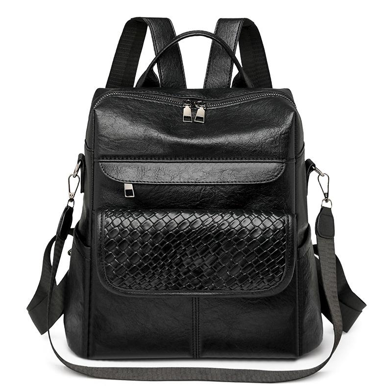 Backpack Women's New Woven Backpack Fashion Versatile Casual Multifunctional Travel Bag Women
