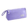 Stylish Korean Corduroy Pencil Case - Large Capacity, Solid Color for Junior High Students