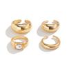 Ingemark 4Pcs/Set Stylish Simple Smooth Geometric Rings for Women Men Bohemia Exquisite Imitation Pearl Rings New Year Jewelry