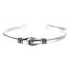 Retro Thai Silver Women's Open Cuff Bracelet - Creative Hand-in-Hand Design