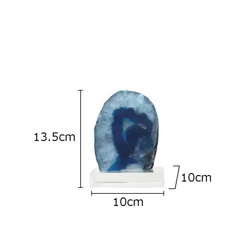 

Natural Crystal Agate Crafts Ornaments Marble Base Brass Abstract Figures Sculpture Desk Decoration Creative Character Statue
