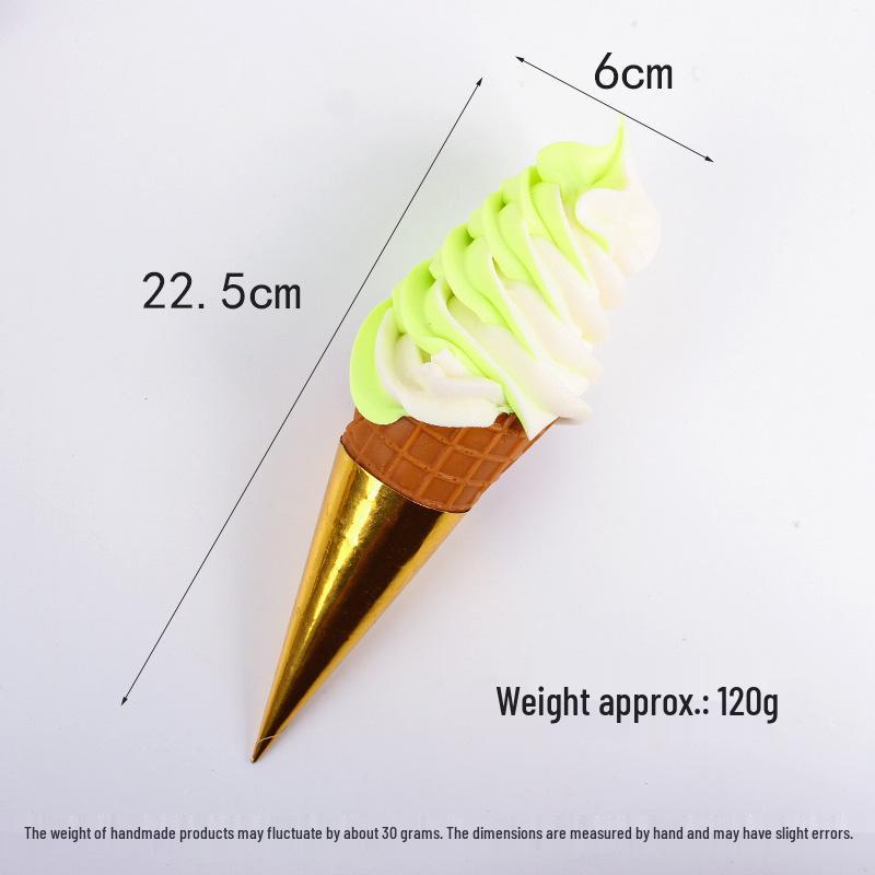Grande Cono Gelato Decorativo Realistico Prop per Gelaterie e Espositori Bevande Fredde