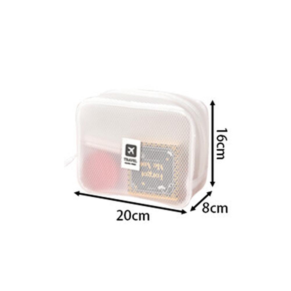 New Large Capacity Mesh Makeup Bag Zipper Transparent Cosmetic Bag Waterproof Handheld Toiletry Kit Bag Travel