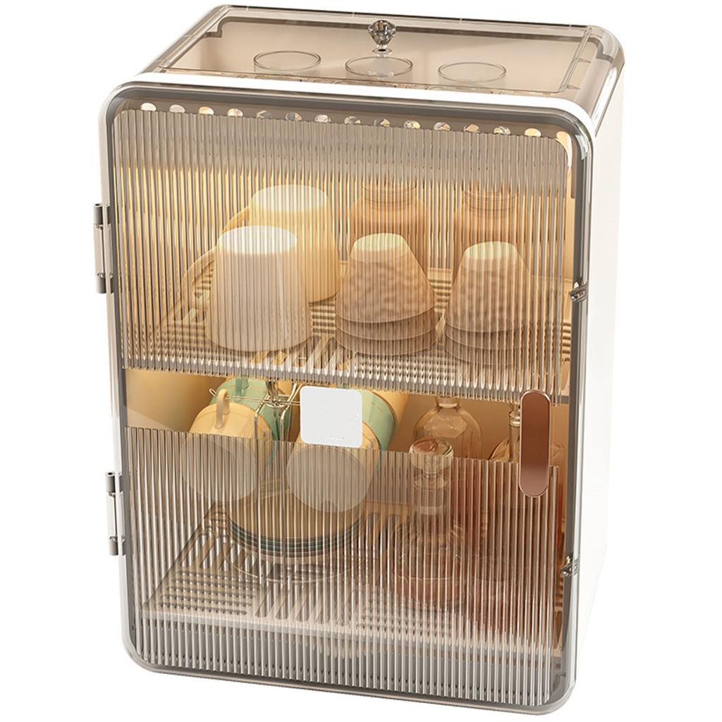 Dustproof Cup Tea Set Storage Box Household Transparent Desktop Water Cup Tea Cup Draining Rack