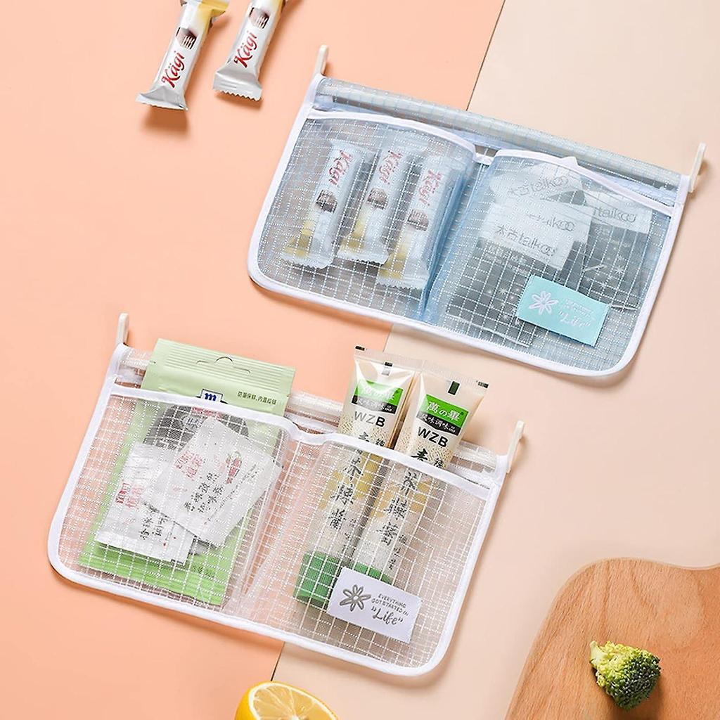 Dww-Rangement suspendu pour rfrigrateur (blanc) - Double compartiment - Rangement suspendu - Trou mural