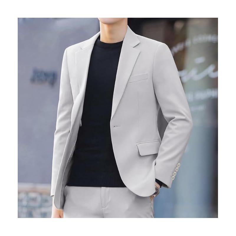 [NOLCCTN] suit men's pant suit slim top and bottom 2 piece set set up slacks tailored jacket formal business long sleeve long pants Plain color simple