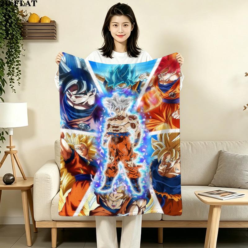 1PC Dragon Ball Patterned Flannel Blanket Suitable For All Seasons For Home Decor Warmth And Comfort Gifts Holiday Present
