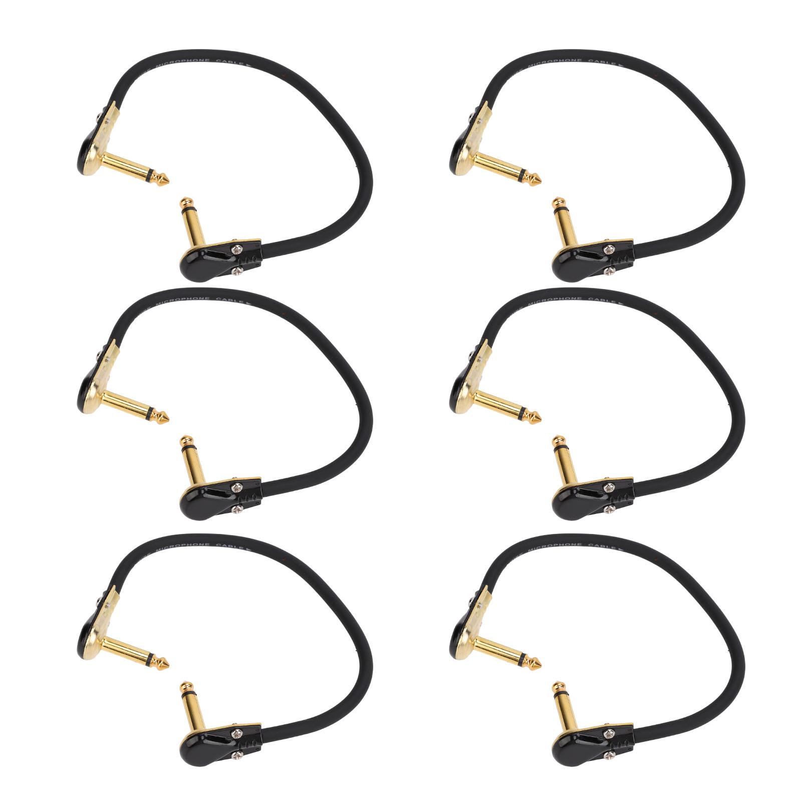 

6Pcs Electric Guitar Effect Cable 14in Right Angled Guitar Pedal Cord Patch Cable 30cm Flat Head