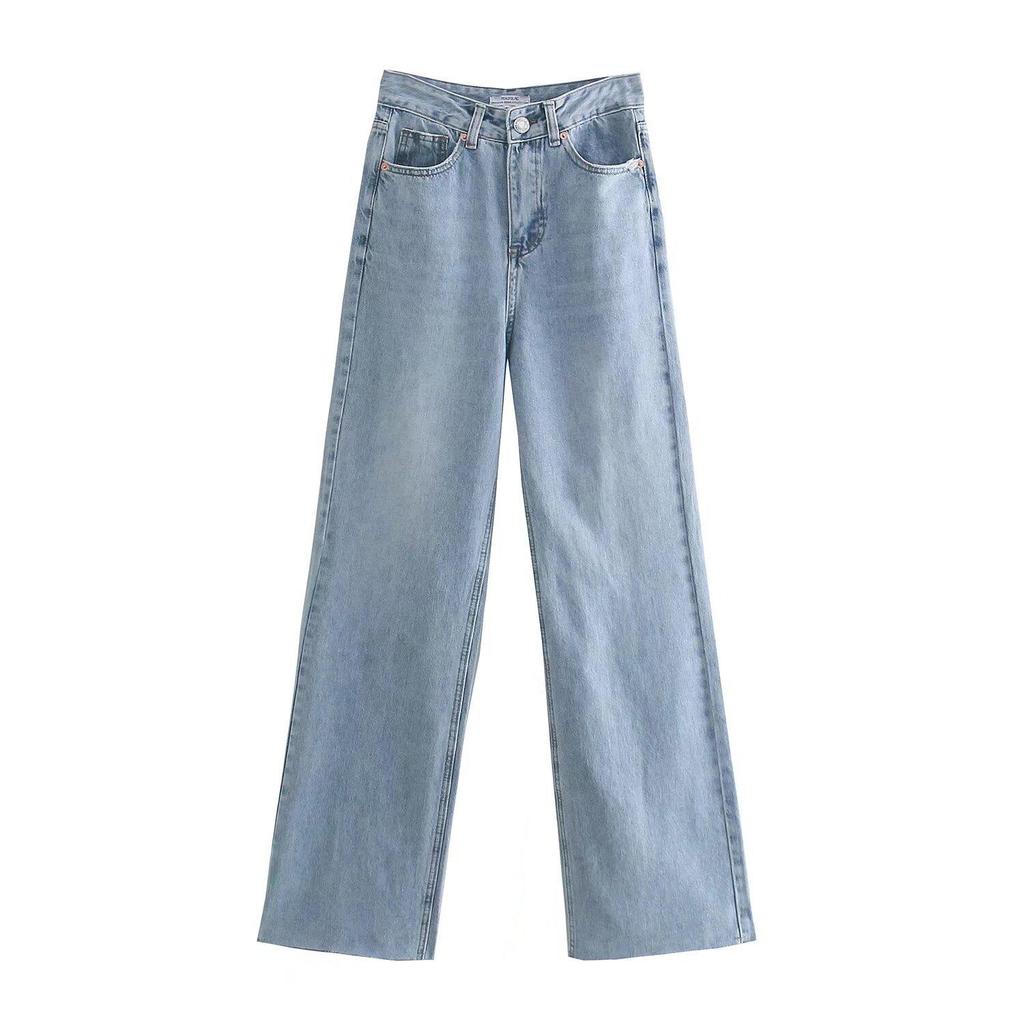 European & American French Design Women's High-Waisted Colored Straight-Leg Jeans - Versatile, Casual, Elegant