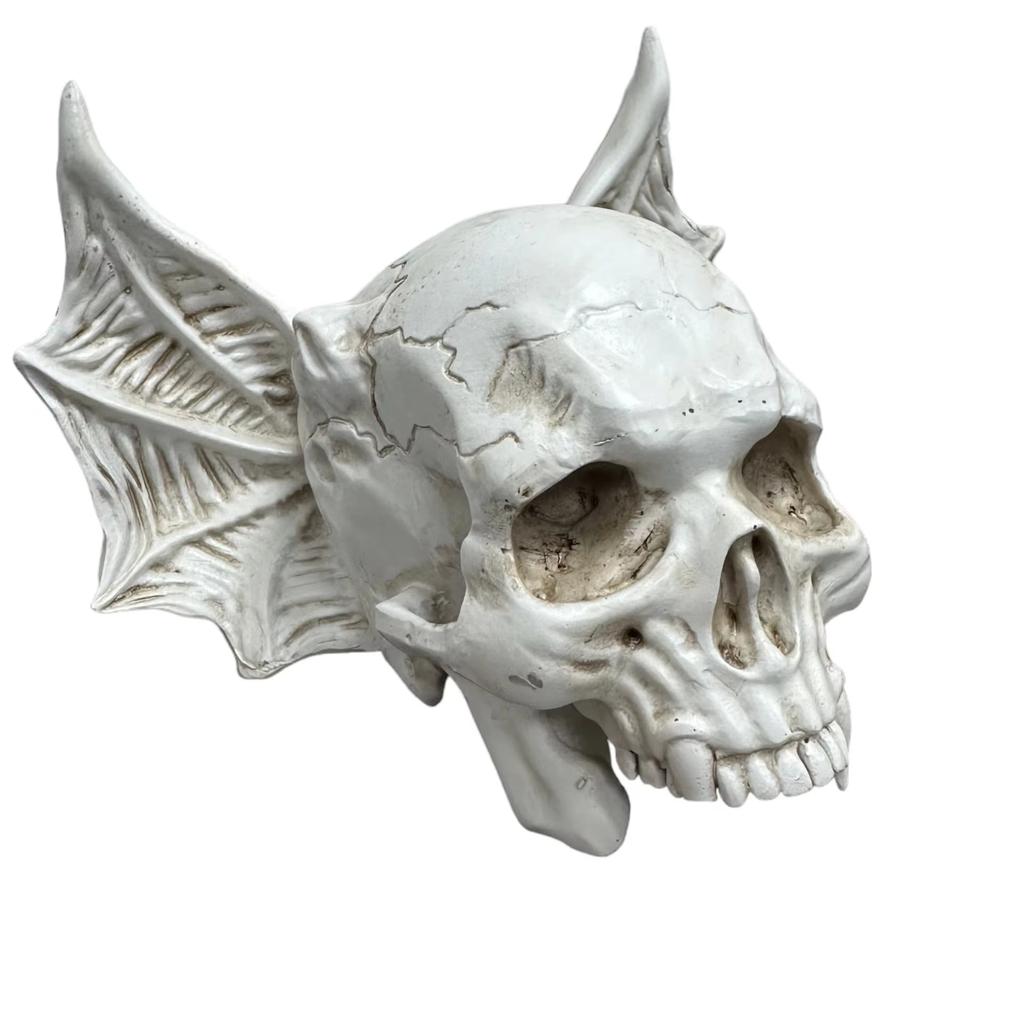 Halloween Themed Bat Skull Resin Decorative Ornaments Creative Home Decor for Living Rooms Bedrooms Courtyards Balconies