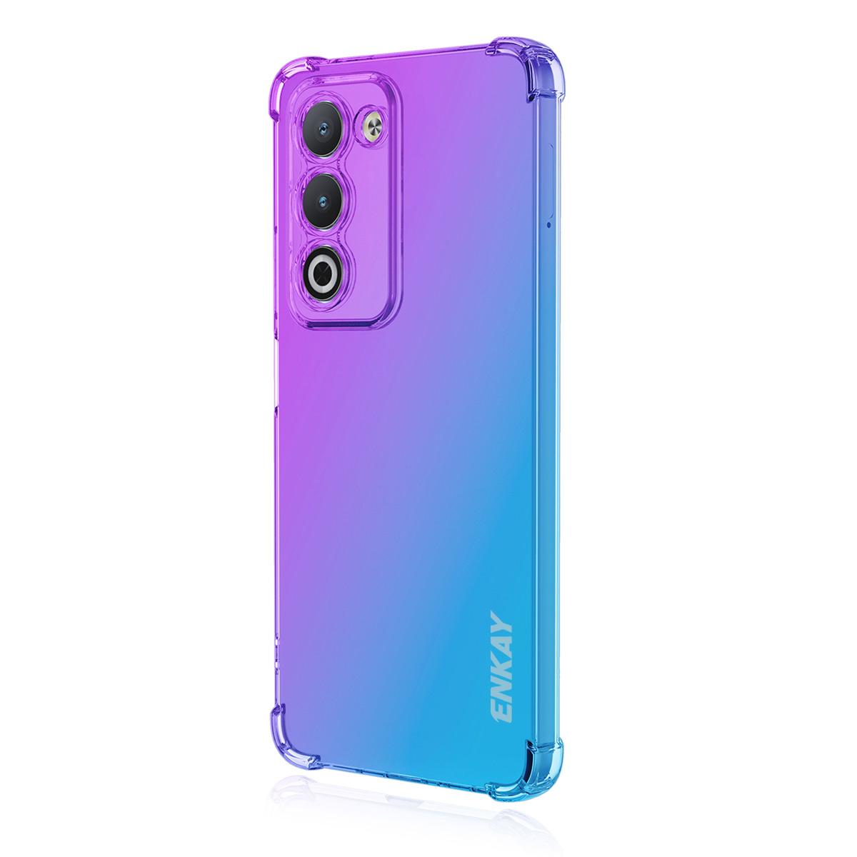 

For Oppo A5 5G TPU Case ENKAY Thickened Four Corner Drop-proof Phone Back Cover Purple Blue