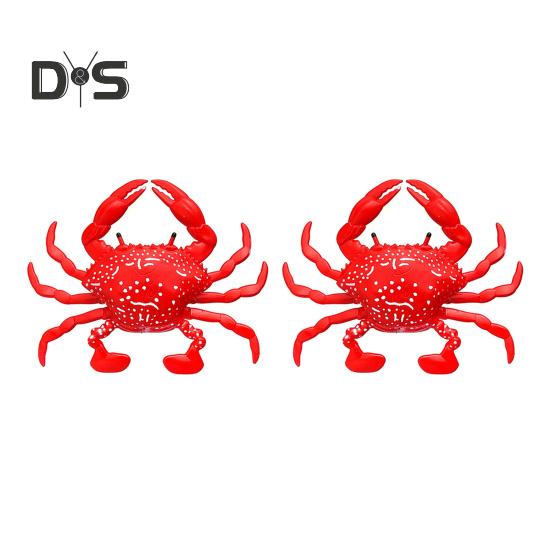 2Pcs 8CM/10G Soft Crab Lure Floating Bionic Crab Bait Colorful TPR Artificial Bait Saltwater Freshwater Fishing Accessories