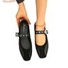 Large size French retro flat shoes  new temperament Mary Jane retro versatile one-word shoes