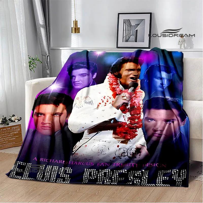 E-Elvis-Presley Retro print deken dekens voor bedden Picknickdekens Flensdeken Zachte en comfortabele deken verjaardagscadeau