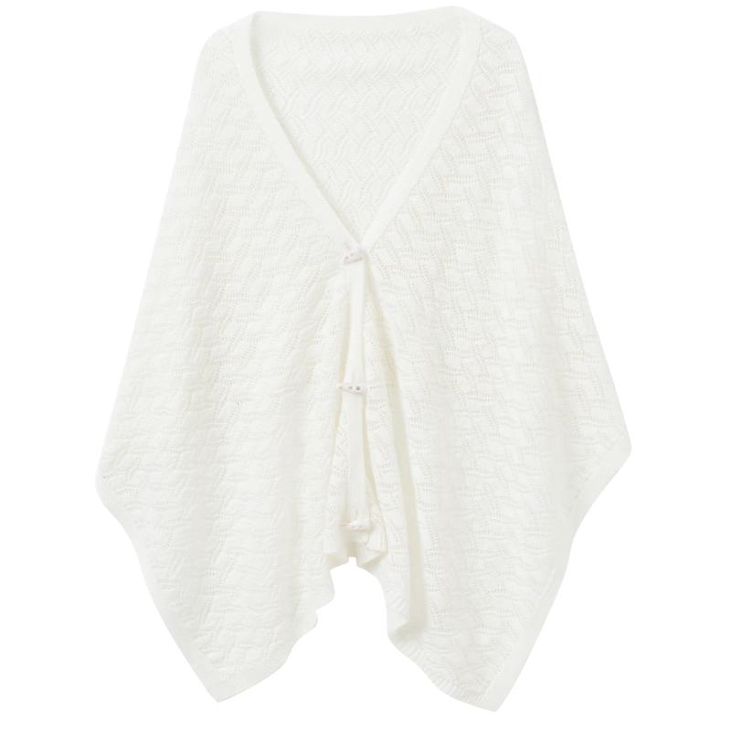 SanCai 2026 Women s Hollow Knit Shawl Cardigan One Size