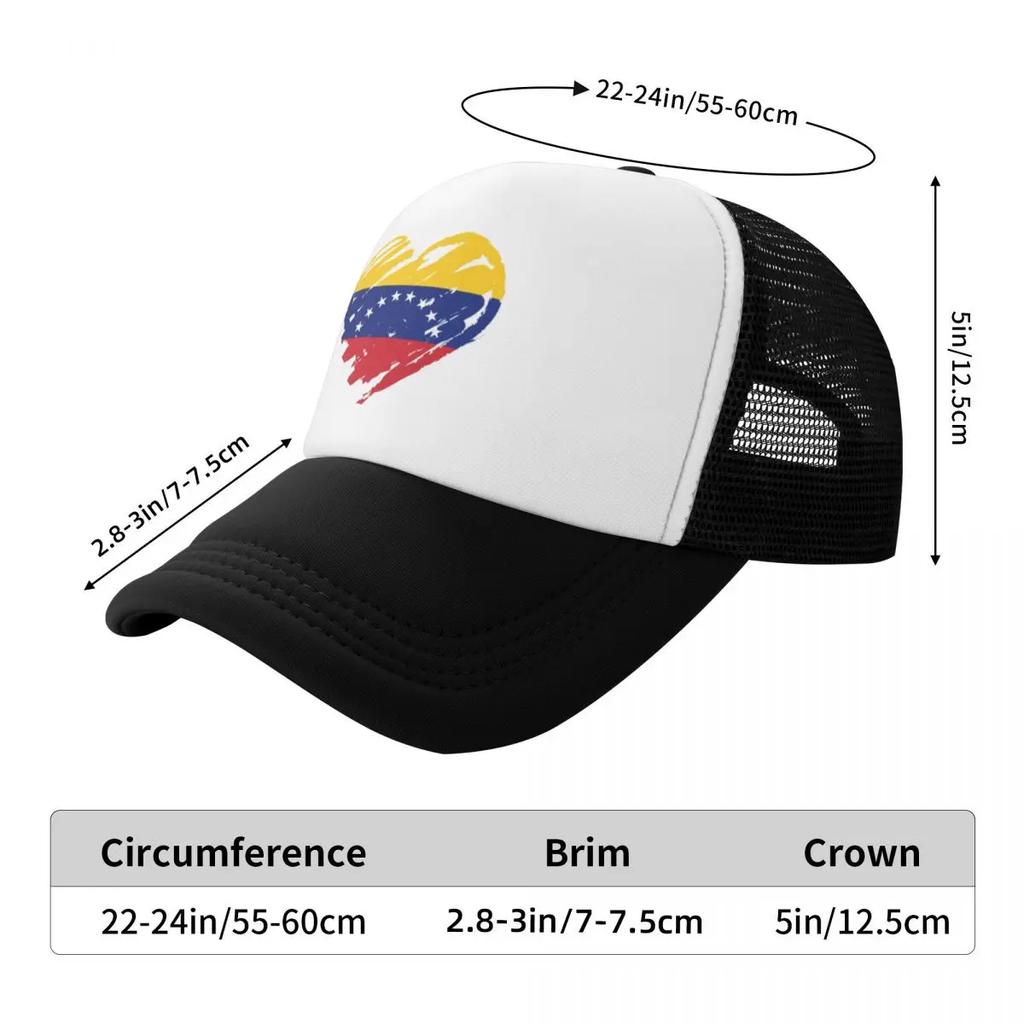 I Love Venezuela Pool Party Mesh Baseball Caps Unisex Unisex Female Beach Dad Hats Hip Hop Trucker Cap