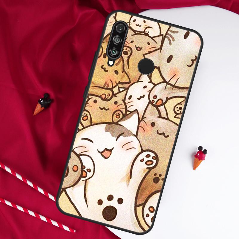 Cute Kawaii Cat For Huawei Nova 5T 12s 12i 11i Y90 Y70 Y60 Y61 Y91 Y72 9 10 SE P20 P40 Lite P60 P30 Pro Case
