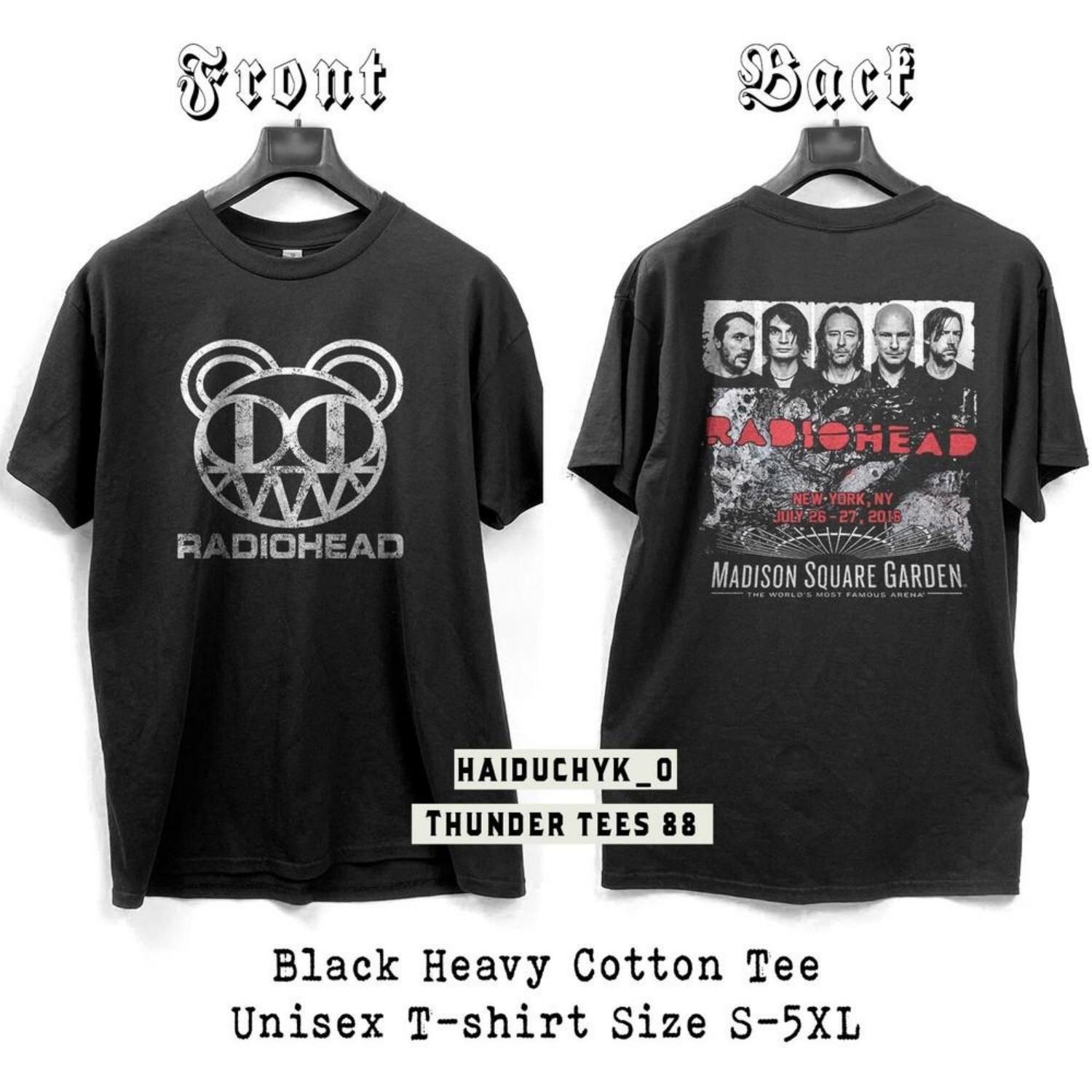 Rock Band Radiohead Vintage Unisex Black T-Shirt 2-Sided Print S-5XL Unisex T-Shirt S чёрный