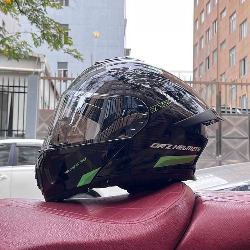 Electric vehicle helmet men's and women's face-opening helmet summer double mirror tail semi-full cover type personalized four-season Bluetooth couple