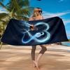 Heart In Space Adventure Beach Towel Microfiber Beach Towel, Lightweight and Quick-Dry, for Summer Travel, Swimming Pool Fan Birthday Gift