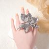 Exaggerated fashion personality trend alloy large flower live opening ring simple niche versatile model