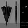 Men's Black Long-Handle 24-Bone Automatic Umbrella: Wind-Resistant, Sturdy for Heavy Rain