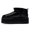 UGG Classic Ultra Mini Platform Boot Black Leather (Womens) Women Sneakers 1141510-BLLE
